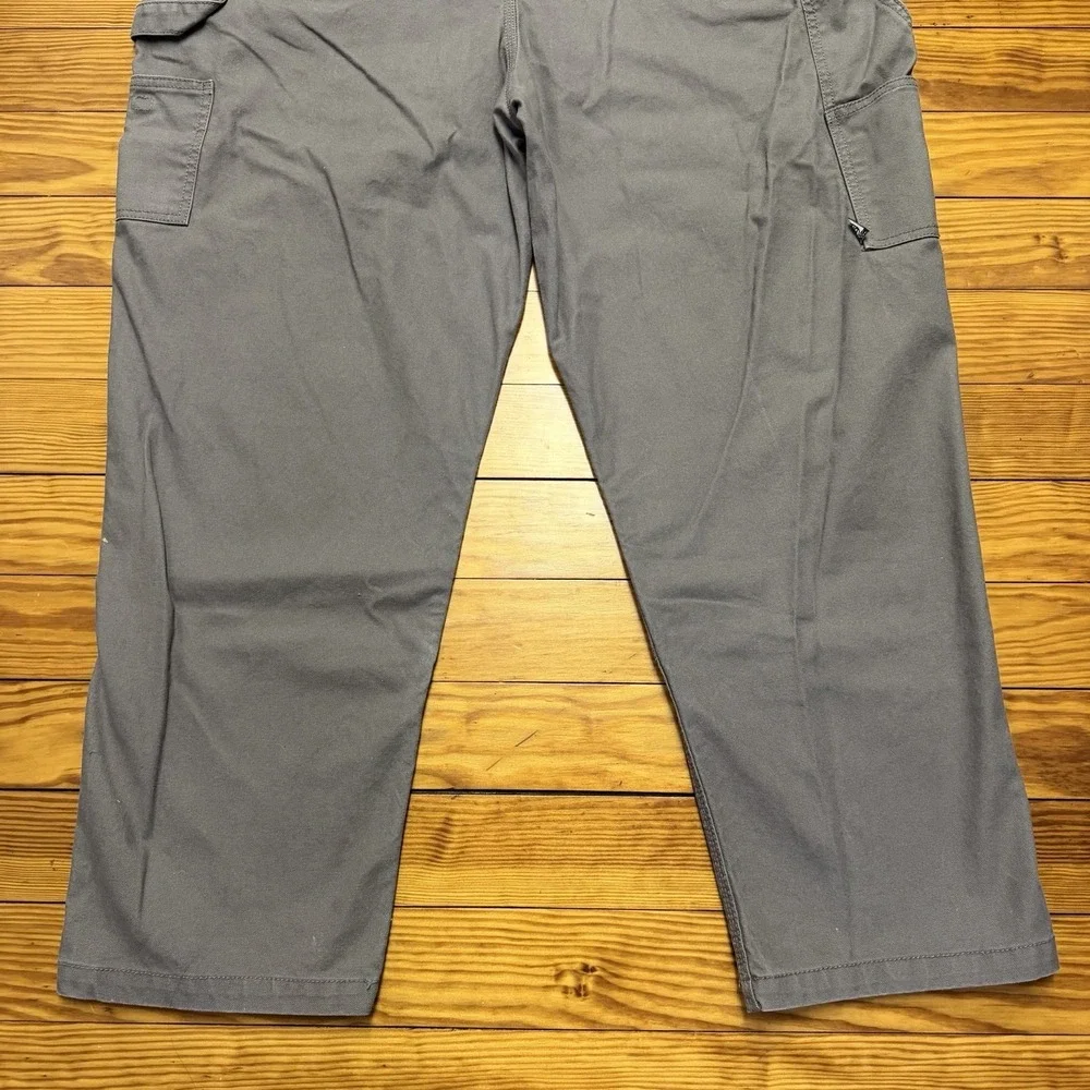 RW Rugged Wear XL Men's Double Knee Duck Canvas Bib Overall Gray Relaxed Fit